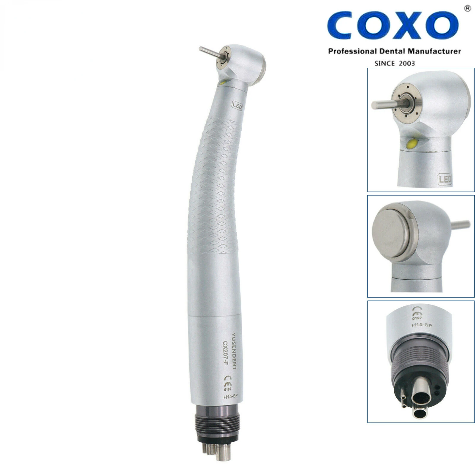 COXO YUSENDENT Dental  Air Turbine High Speed Handpiece Self Power LED M4 4 Holes CX207-F-SP M4