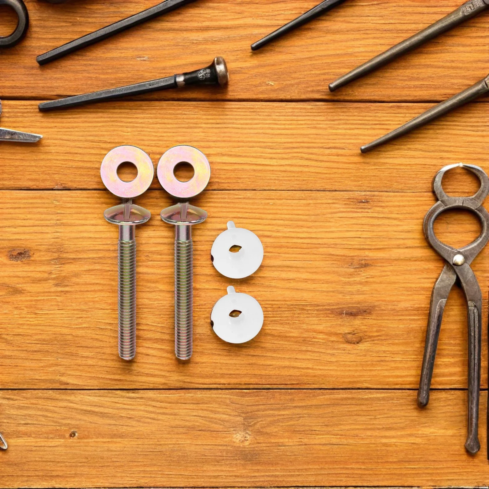 

2pcs Toilet Seat Bolts Replacement Kit Heavy Duty Universal Mounting Hardware For Secure Fixing Stable Repair Golden