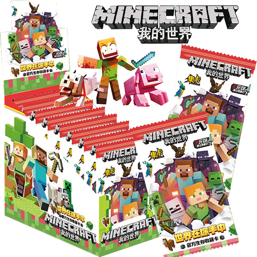 

Genuine Minecraft Collection Card Open World Sandbox Game Steve Crypt Zombie Character Creative Limited Edition Cards Kids Gifts