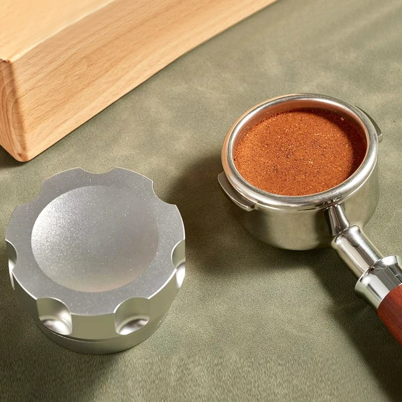 

ICOFER Coffee Gravity Distributor, Gravity Adaptive Depth Espresso Distributor Fits 51/54/58MM Espresso Portafilter, Silver