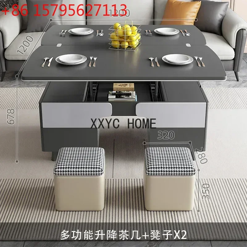 Multi-Functional Retractable Dining Table Small Apartment Study Table Tea Table Simple and Versatile Tea Cabinet