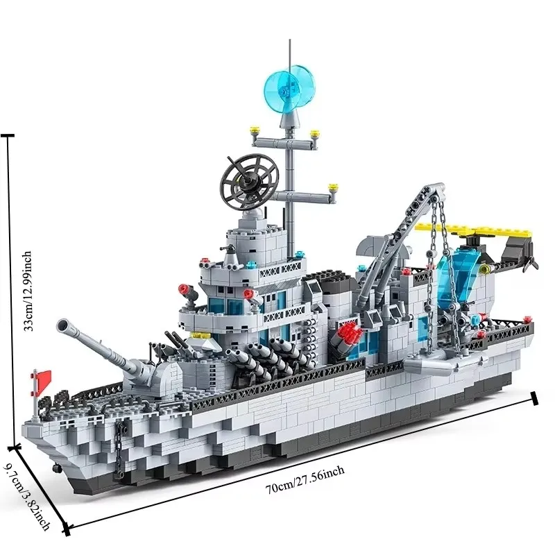 Große Größe 1560PCS Marine Kriegsschiff Armee Schiff Modell Kriegsschiff 6 in 1 Multi-Form Bausteine Bauset für Jungen Ziegel Spielzeug