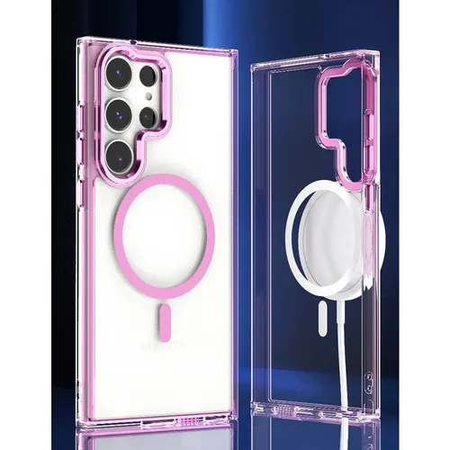 삼성 갤럭시 S24, S23 울트라, 24 플러스, S23 FE, A54, A34, A14, A55 용, 다채로운 마그네틱 어트랙션 투명 맥세이프 케이스, 충격 방지 커버  Best5