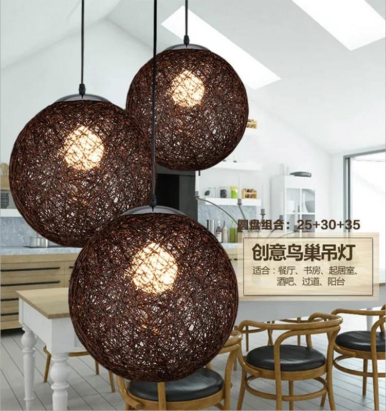 الإبداعية شخصية اديسون لمبة مصابيح متدلية ملونة مطعم مقهى مصابيح الروطان مجال المعكرونة الكرة E27 قلادة LED الخفيفة