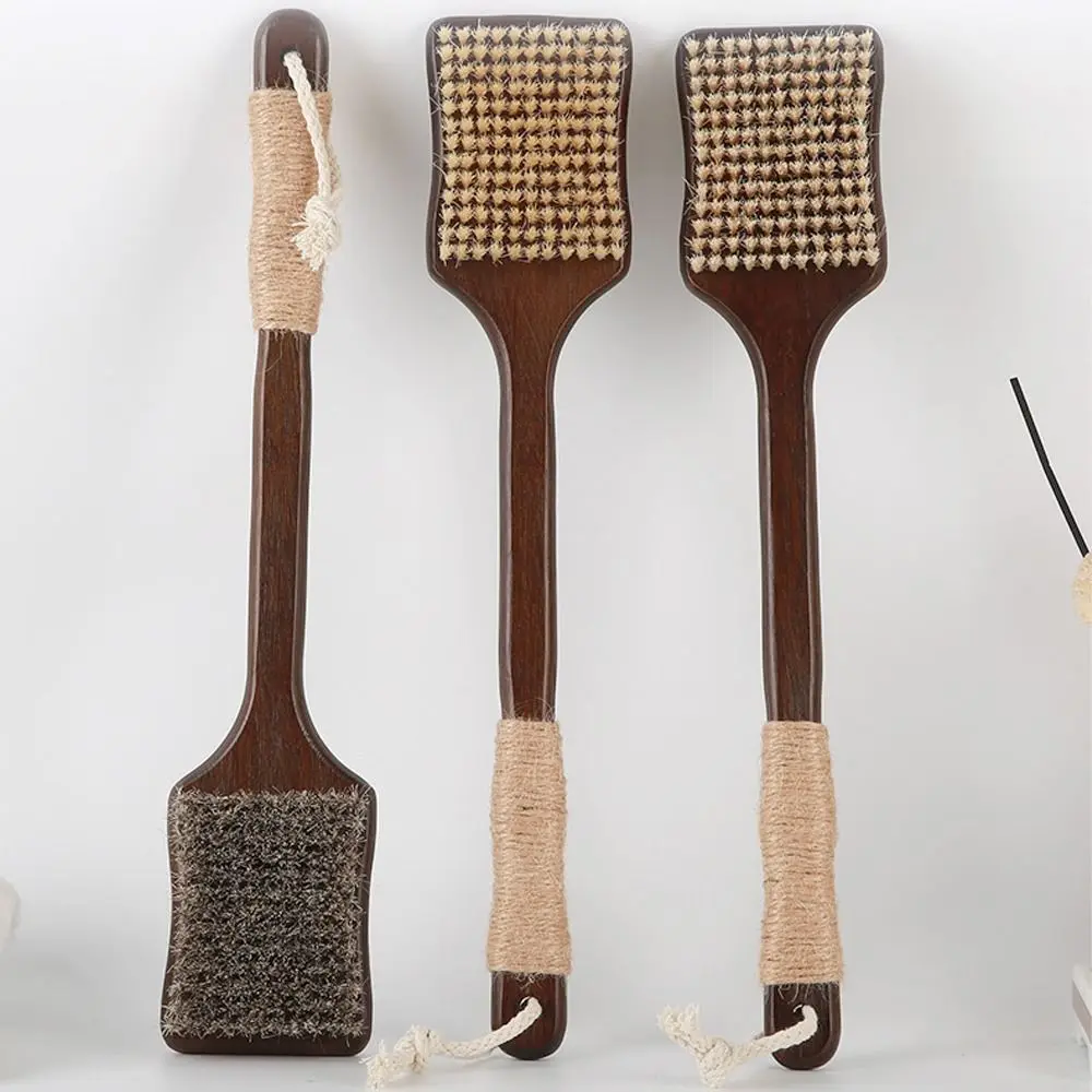 

Skin Care Wood Long Handle Brush Ergonomic Soft Bristles Bath Exfoliating Brush Self Care Back Brush Bathroom Tools