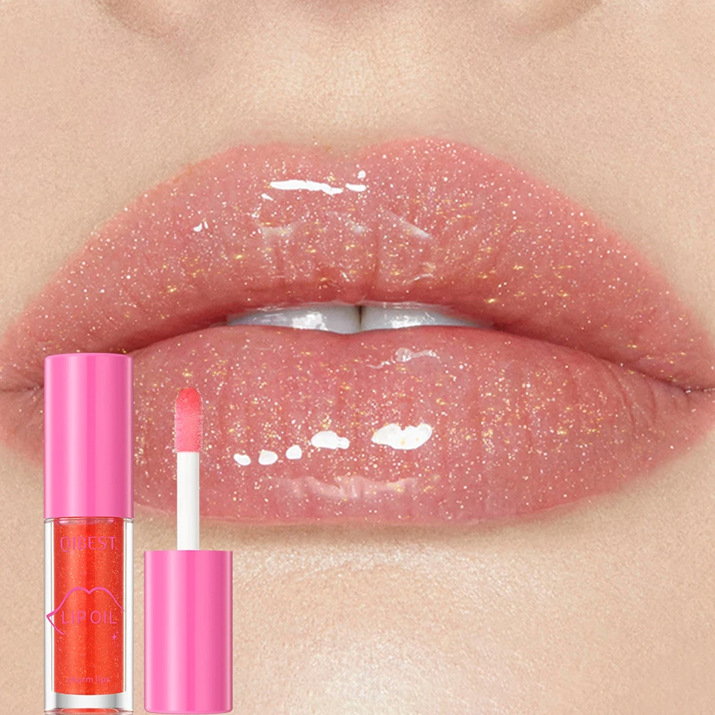 Qibest Lippen balsam Lippen öl nicht klebrig schimmernder Lip gloss feuchtigkeit spendend lang anhaltende klare Lip gloss Tönung Lippen Make-up Schönheits kosmetik