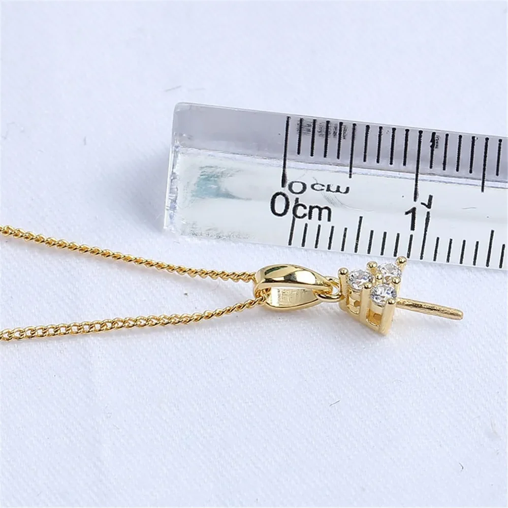 

S925 Sterling Silver Pearl Pendant Setting, DIY Empty Bezel Cup Jewelry Supplies for Craft Making, Hollow Prong Pendant Findings