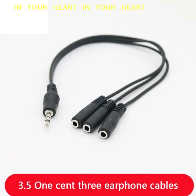 【X】3.5mm 3 Way Port Aux Multi Headphone Earphone Audio Splitter Adapter 3.5mm Jack HUB Splitter Audio Cable 1 Male to 3 Female