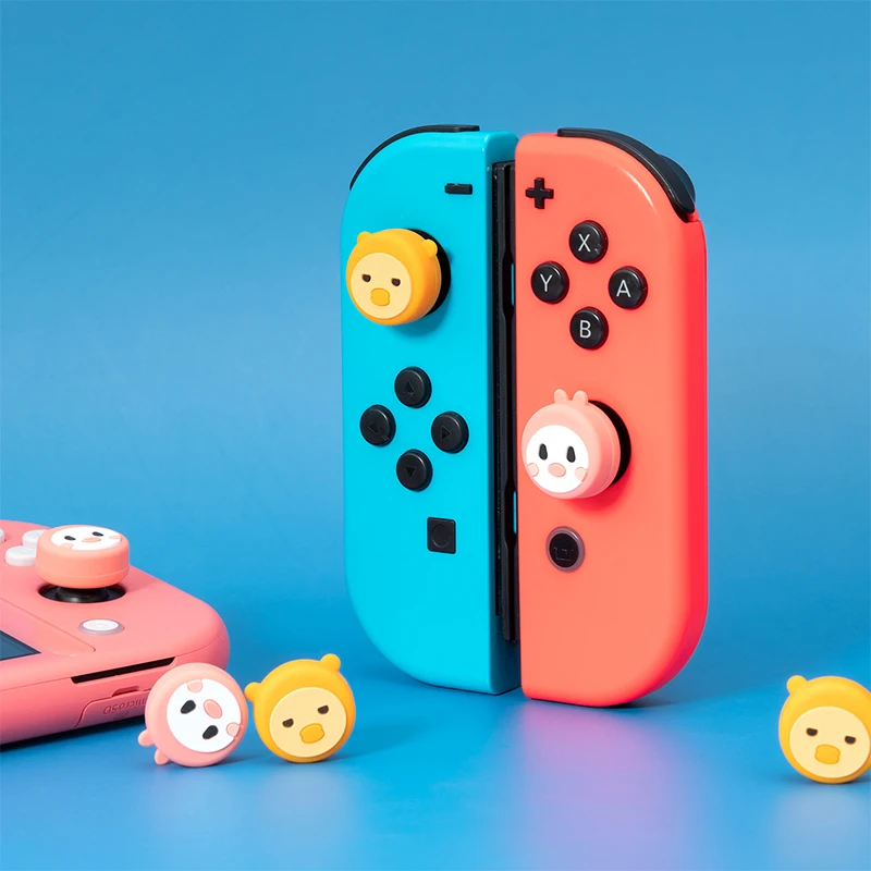 Capa protetora de joystick para nintendo switch, capa de joystick fofa de desenhos animados para controle de videogame ns lite, acessórios