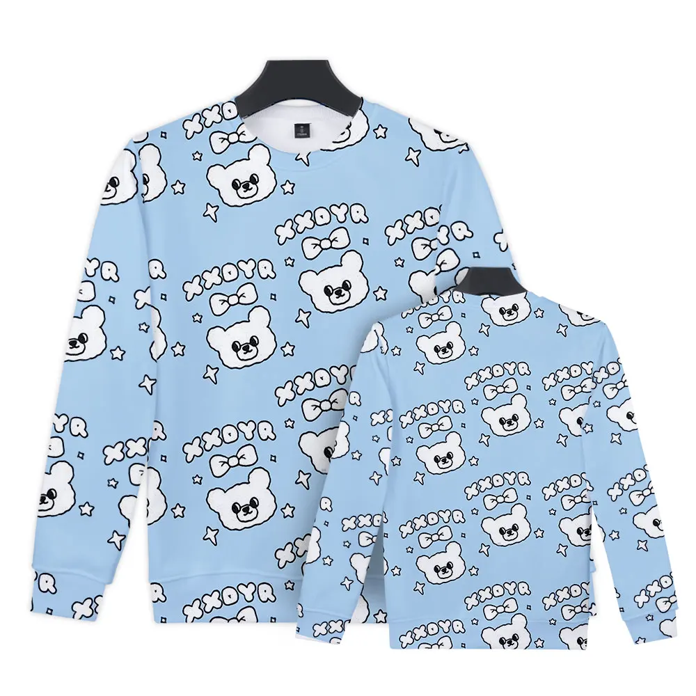 Autumn and Winter Bear Print Pattern Round Neck Sweater Street Harajuku Style Is Suitable for All Places of Leisure and Daily Li