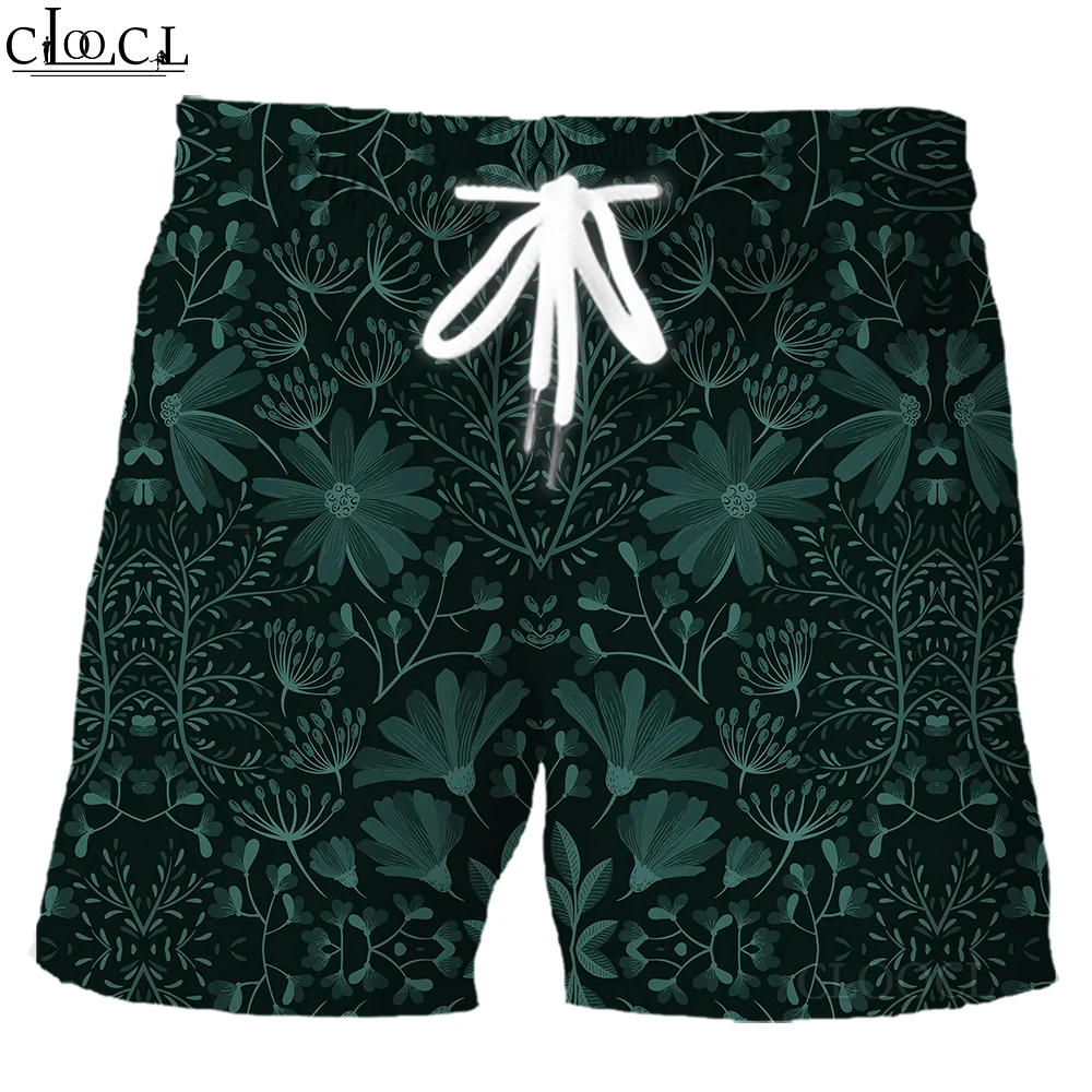 HX Hawaii Shorts Polynesian Skull Leaves Printed Board Shorts Elastic Pockets Beach Pants Men Clothing Dropshipping