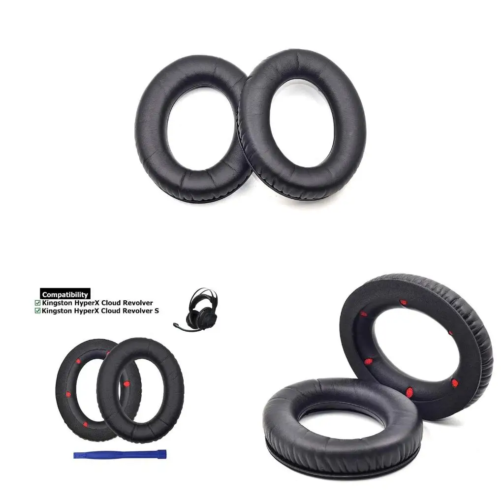  1Pair Leather Earpads Replacement for  Cloud Revolver S Headphone