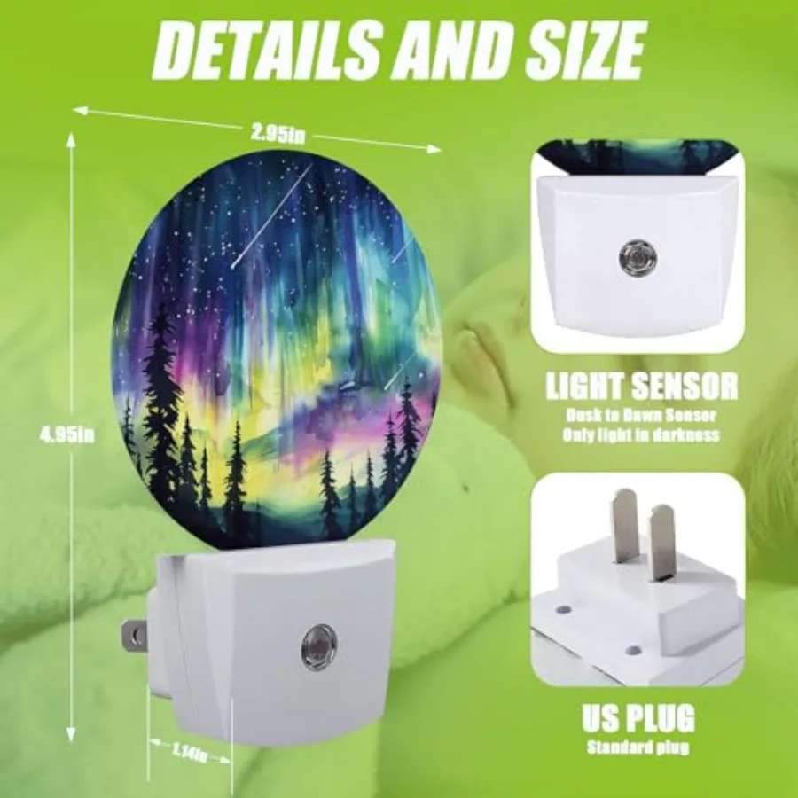 Night Light, Plug-in Night Lights with Dusk-to-Dawn Sensor for Bedroom Bathroom and Living Room Sleep Friendly lamp