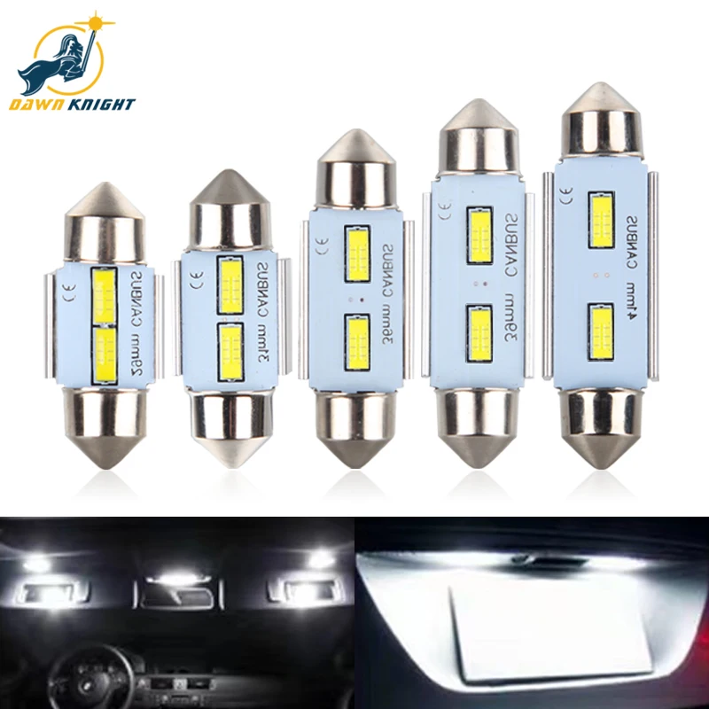 DAWNKNIGHT C5W Led Bulb Canbus 29/31/36/39/41mm for Car C10W LED Error Free Led Interior Light Reading Dome Lamp Led Light 2PCS