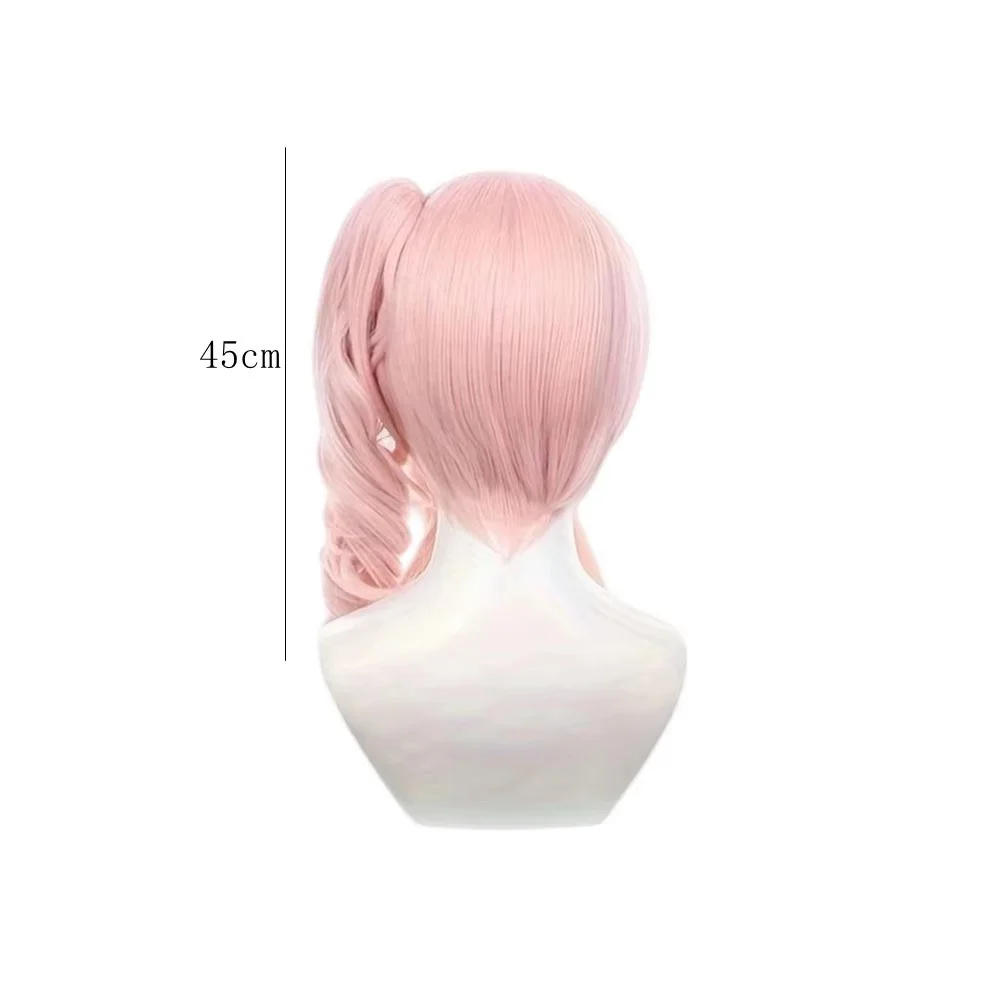 Anime Cosplay Akiyama Mizuki  Wig Short Straight Pink Ponytail Synthetic Hair Peluca For Frieren Festival Halloween Props