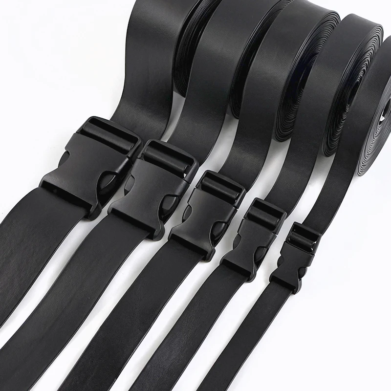 

1/2/3/4/5Sets 10-50mm Webbing Strap Buckle Fastener Leather Ribbon Tape with Plastic Release Buckles Bag Closure Carabiner Clips
