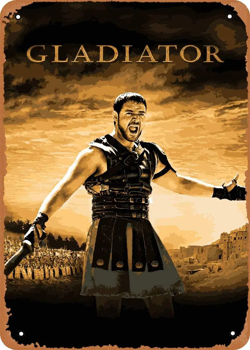 Gladiator Plakette Poster Metall Blechschild 8 x 12 Vintage Retro Wanddekoration