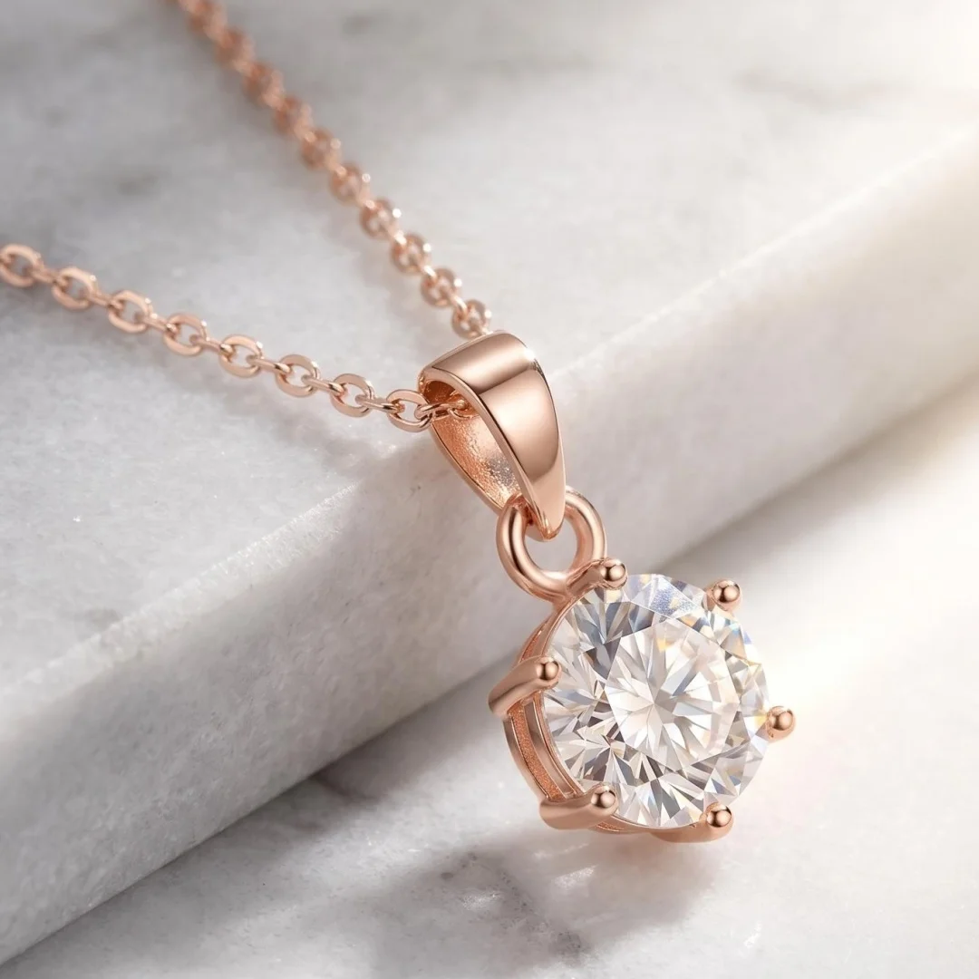 1-3CT D VVS1 Moissanite Necklace High Quality For Women Sparkling Classic Lab Diamon Pendant 925 Sterling Silver Wedding Jewelry 6