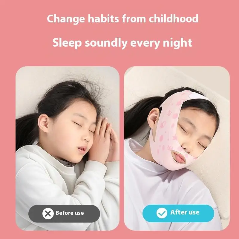 สายรัดป้องกันการนอนกรนยกกระชับผิวหน้าปิดปากสำหรับลดการนอนกรนการดูแลสุขภาพเครื่องมือความงามหยุดกรนเข็มขัดสำหรับเด็ก
