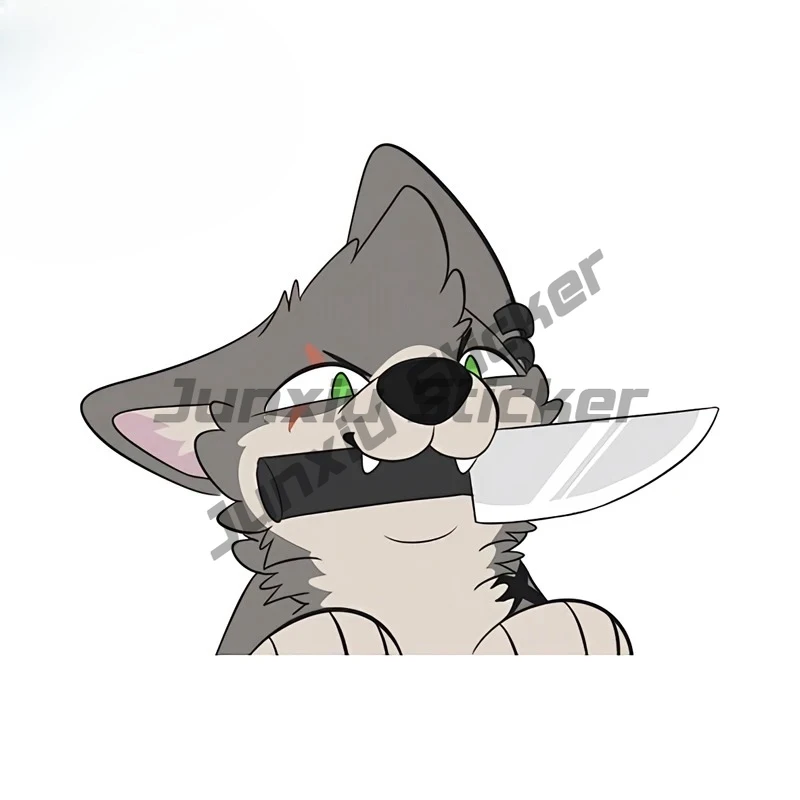 

Cute Peeker Furry Wolf Car Stickers Lovely Cartoon Scratch-Proof PVC Decal Suitable for Motorcycle Rear Windshield