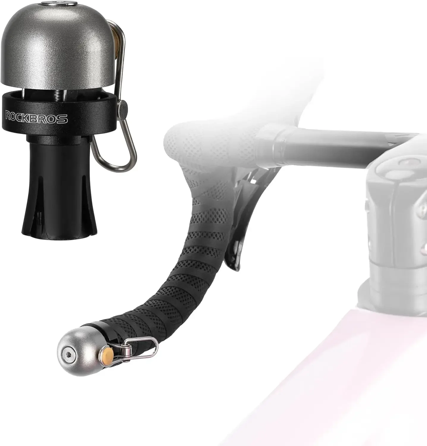 

Bike Bell Copper Alloy Bicycle Bell Road Bike Bell for Adults with 100dB Lound Sound and Fit for 0.87in/22.2 mm Bicycle End Plug