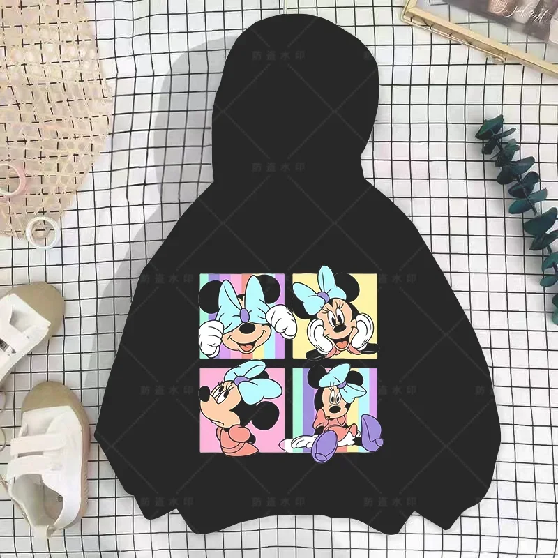 Kawaii Minnie Mouse Hoodie Kids Tracksuit Girls Clothing Cartoon Fashion Print Mickey Mouse Spring Fall Baby Boy Sweatshirt Tops