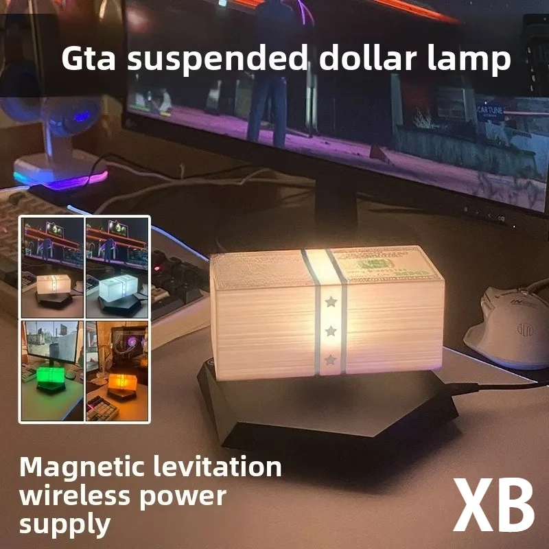 

GTA5 Floating Dollar Lamp Maglev Golden Lantern Grand Theft Auto Game Peripheral TK Same As Grand Theft Auto Gift Money Lamp