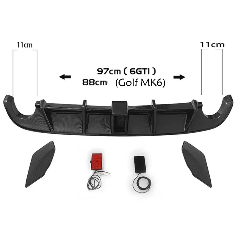 Kép 5: Hátsó Diffuzőr Spoiler számára Volkswagen Golf MK6 gty 2008-2013 Ágcsernyő Ajak Festékpárna Spoiler splitter automat Alapanyag kits autó accessor