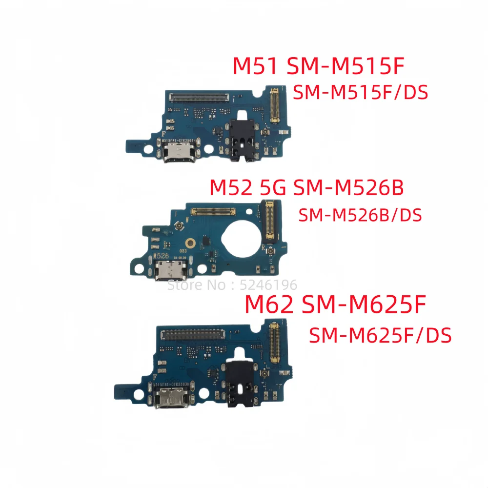1pcs USB Charging Port Charger Base Connector For Samsung Galaxy M51 SM-M515F M52 5G SM-M526B SM-M526B/DS M62 SM-M625F