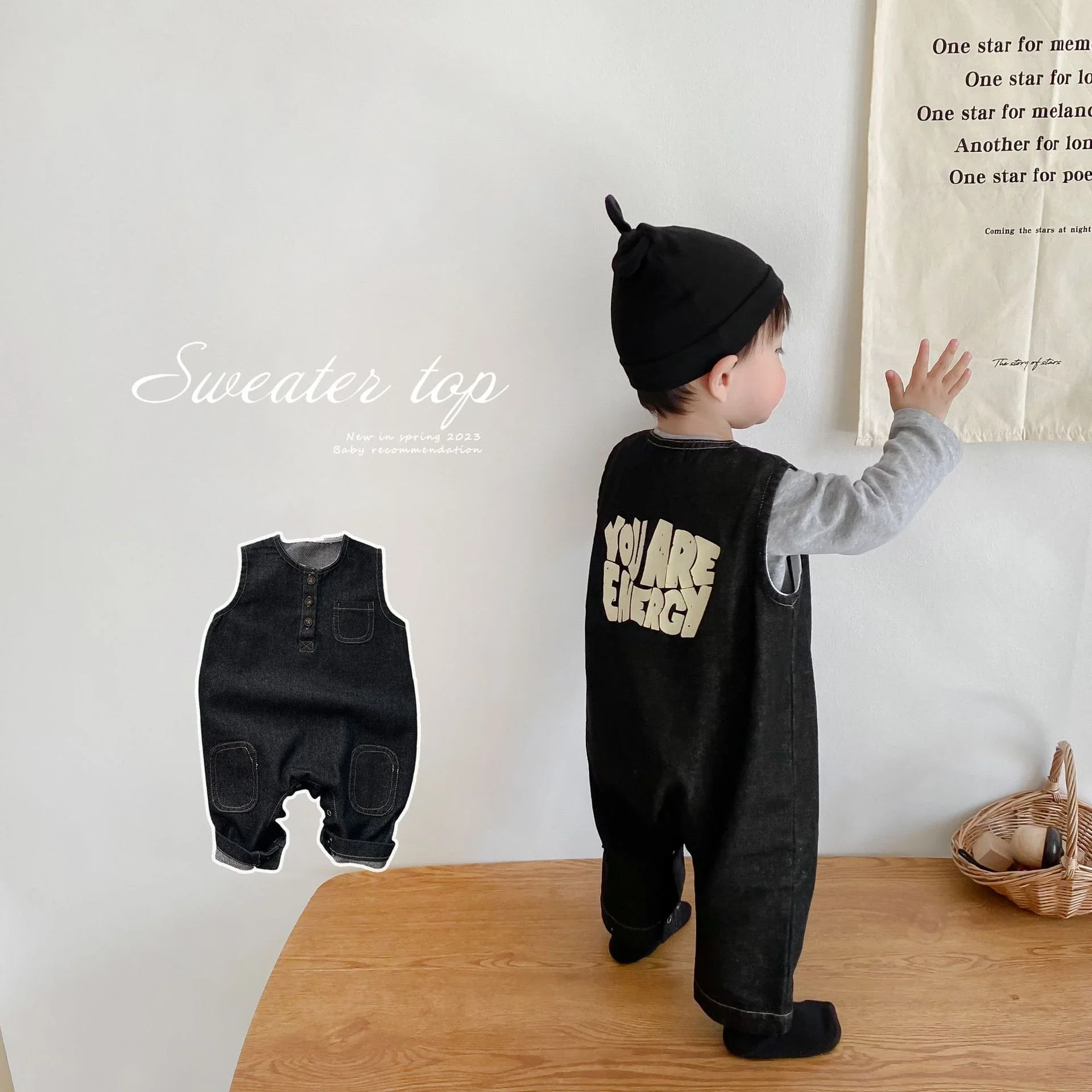 

baby boy clothes new born baby boy clothes babies clothes baby boy romper Children's Harlan Pants black Jeans overalls