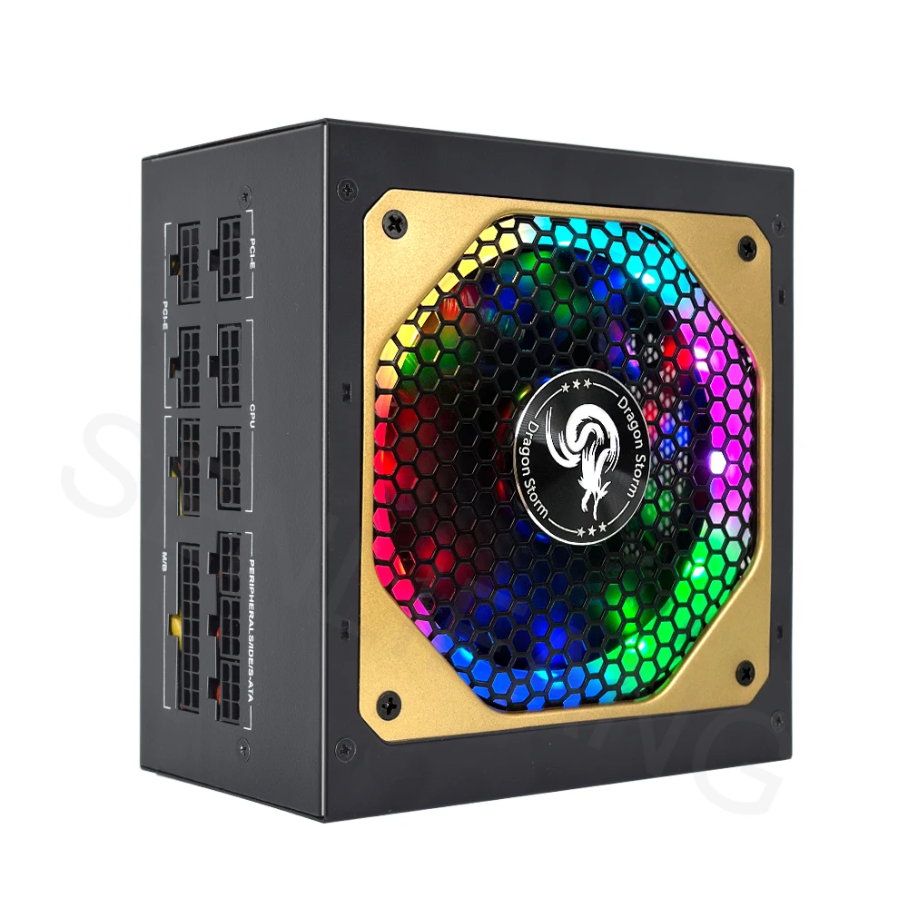 Naar ATX 850W Volledige Modulaire RGB 80Plus Goud 20 + 4Pin 12V PSU Professionele E-Sport Video Game Computer PC Voeding