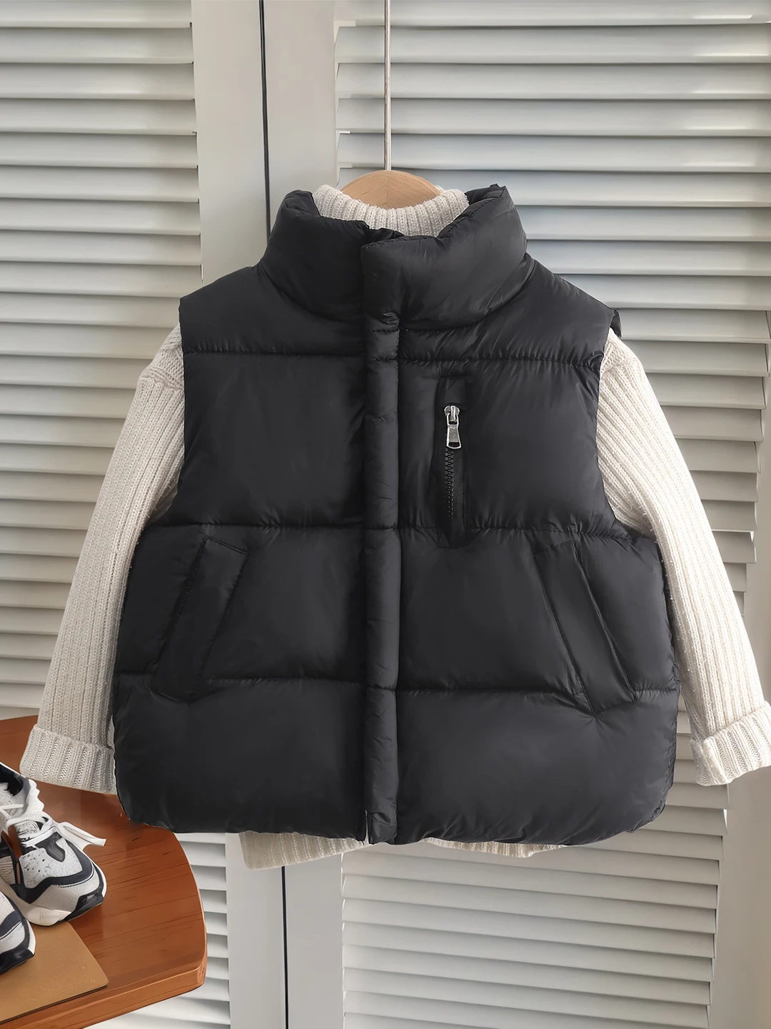 Children's Cotton Vest Autumn and Winter New Style Boys and Girls Stand Collar Outerwear Vest Baby Thickened Warm Sleeveless Cotton Vest