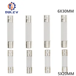 Car Fuse Pipe 5X20MM 6X30MM Fast Blow Ceramic Fuse 250V 0.5A 1A 2A 3A 4A 5A 6A 6.3A 8A 10A 15A 20A 25A 30A AMP Fuse Ceramic Fusi