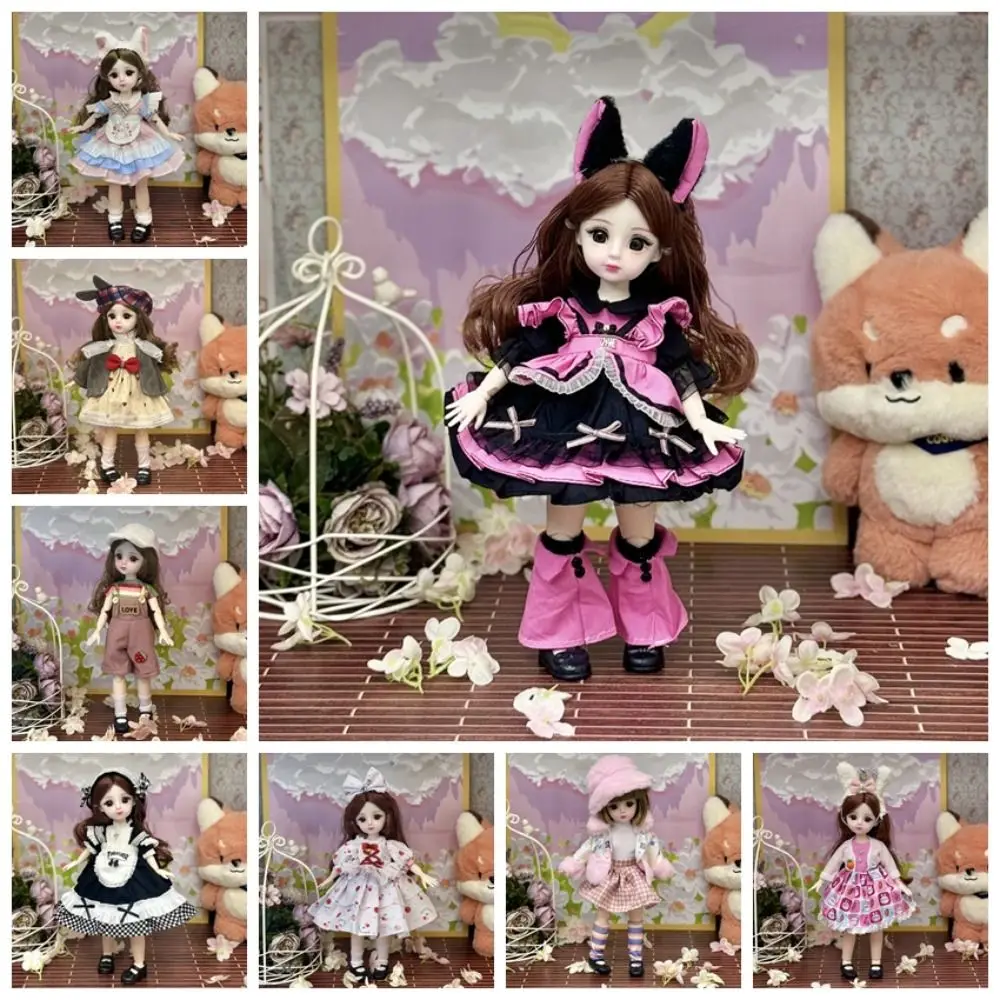 

1/6 SD 30cm Bjd Doll with Clothes Attractive Eyes with Wig Make Up Princess Dress Up BJD Dolls Long Hair Anime