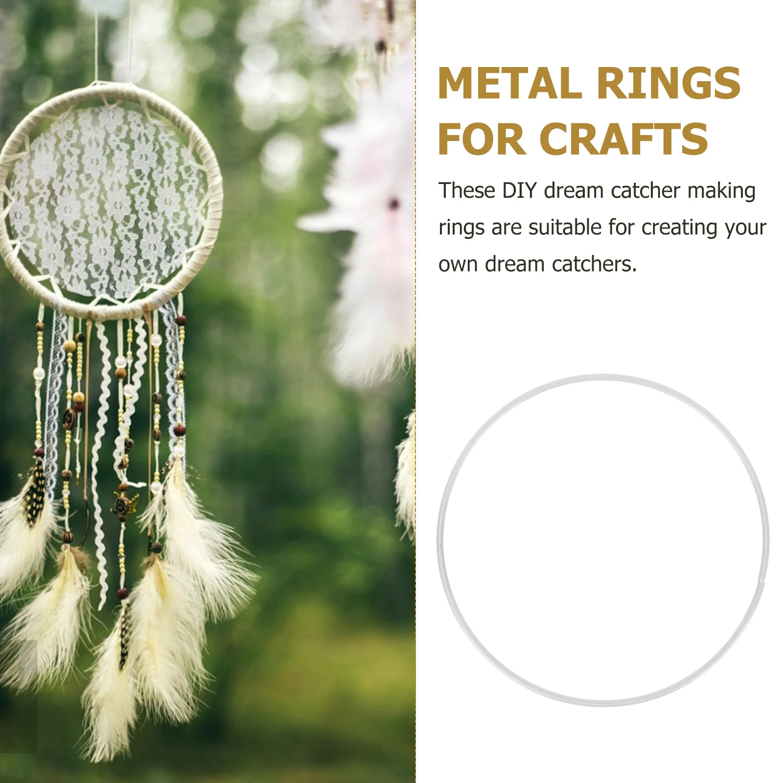 

6Pcs Iron Metal Rings Hoops for Crafts Dream Catcher Making Supplies Wedding Home Decor Floral Hoops Metal Rings for Crafts