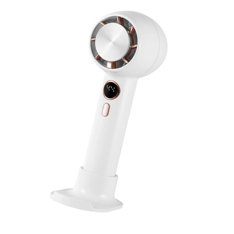 พัดลมมือถือ พัดลมมินิ พัดลมมือถือ 3 เกียร์ จอแสดงผลดิจิตอล พัดลมพกพาแบบชาร์จไฟได้ A0NC