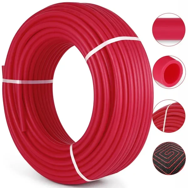 

VEVOR 3/4' X 300Ft PEX Tubing Pex-B Red Hydronic Radiant Floor Heat Heating System Pex Pipe Pex Tube (3/4' , 300Ft/Red)