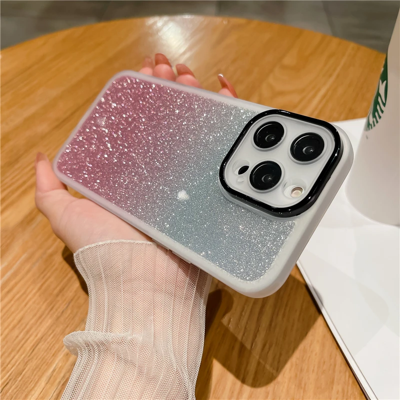 TPU Anti-scartch Transparent Glitter Phone Case For OPPO Rreno10 Pro Realme 10 C55 Beautiful Shiny Phone Case for OPPO A78 A58