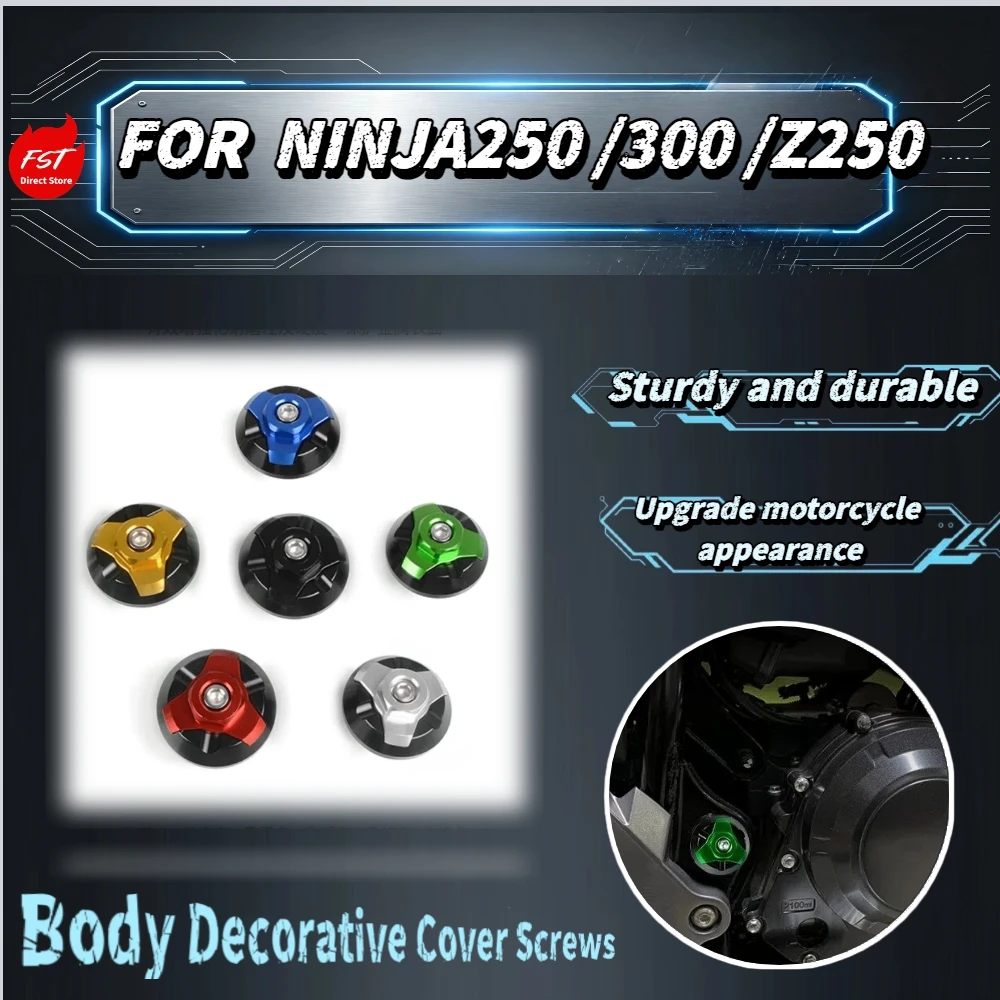 

For NINJA250 NINJA300 Z250 Frame Screw Body Decorative Cover Bolts Motorcycle Mod Accessories