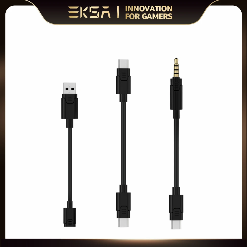 EKSA Type C to 3.5mm Audio Cable / Type C to Type C Cable / Type C Female to USB Cable for E5000 Pro 3in1 Gaming Headset Gamer