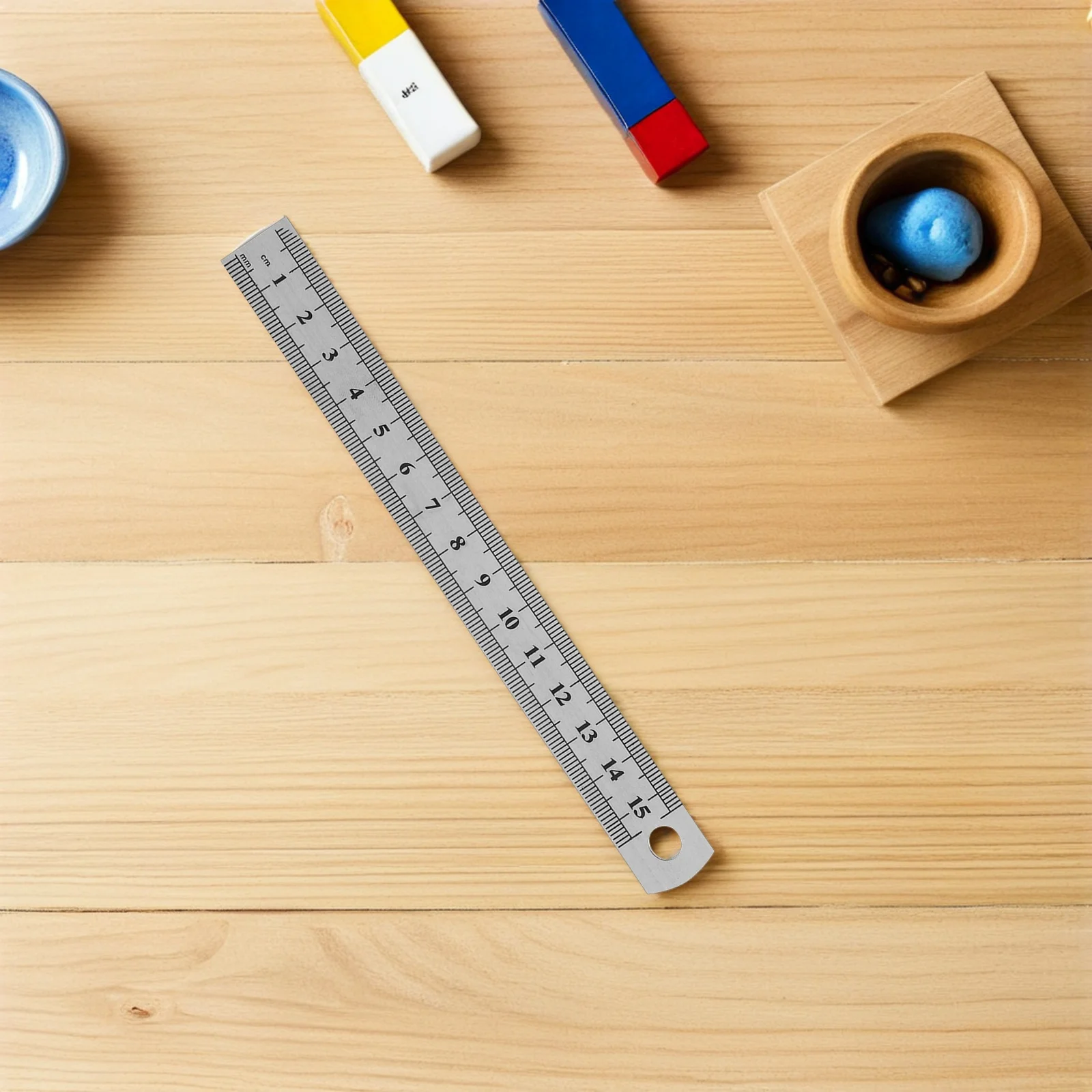 30pcs 15 Cm 6 Inch Stainless Steel Ruler Dual Scale Straight Edge Measuring Tool For Woodworking Guitar Repair Drafting School