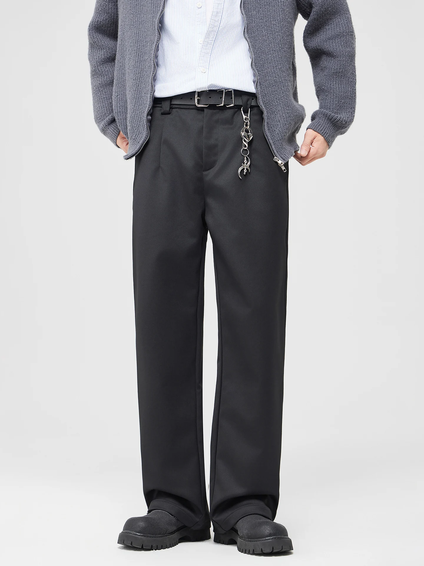 

Мужские повседневные брюки American Sle, свободные прямые брюки с широкими штанинами, длиной в пол, осенний сезон, полиэстер, микроэластичные.