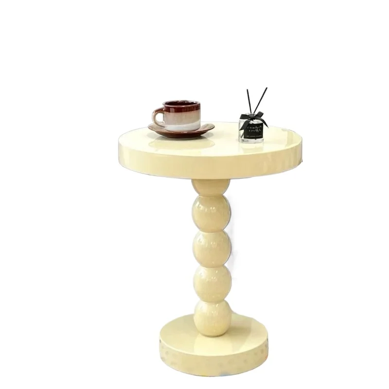

Solid wood small round table coffee bedside small rack wabi sandy wind corner