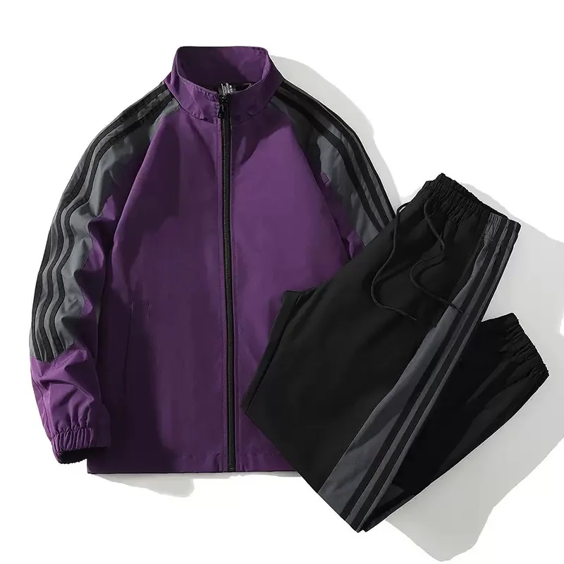 Autumn and Spring New Fashion Trend Outdoor Sports Jacket Set Men's Casual Loose Sports Plus Size High Quality Two-piece Set