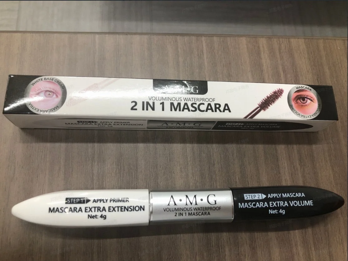 Black and white double head eye black thin thick white long lasting thick mascara styling cream