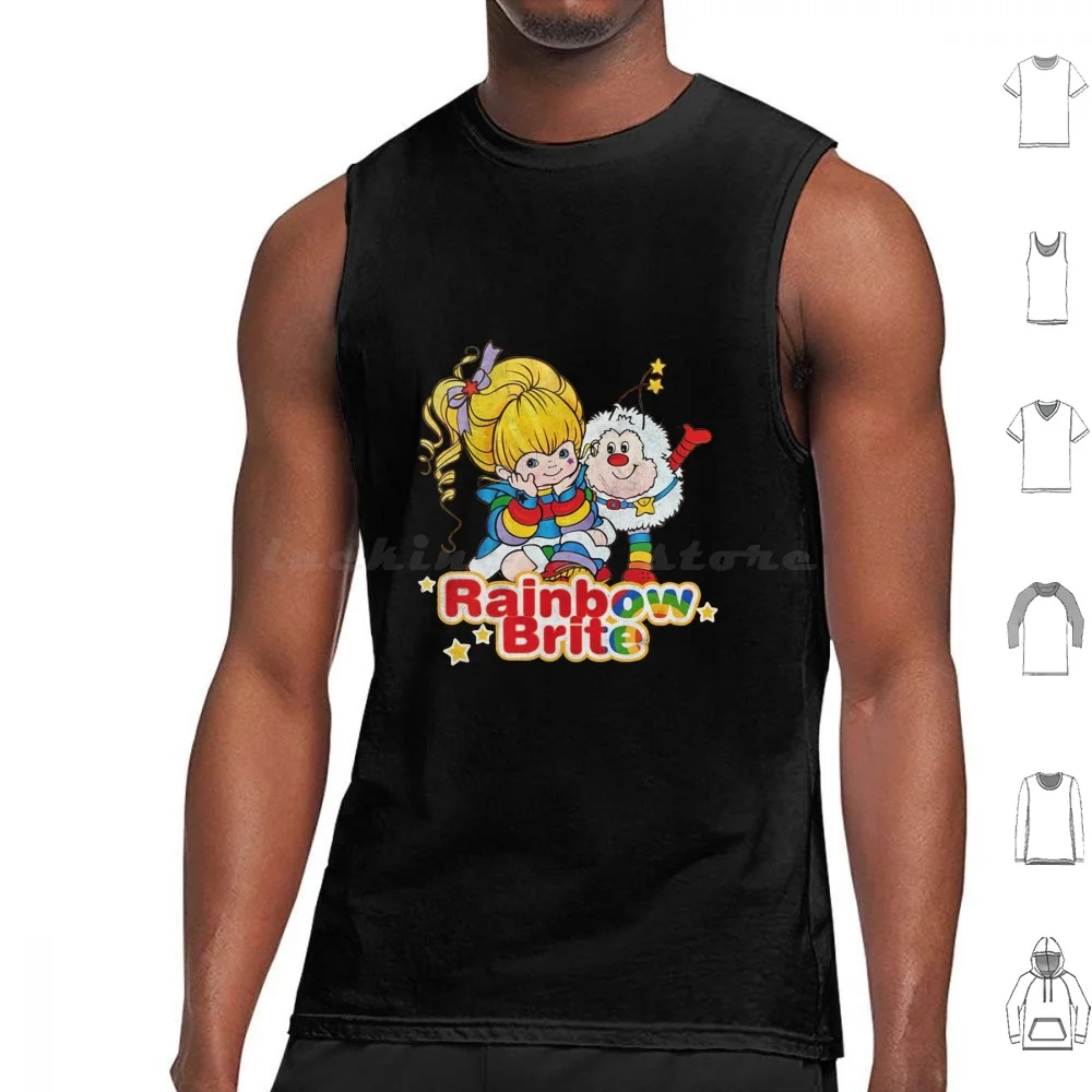Art Rainbow Brite regalo para fan camisetas sin mangas estampado algodón arte Rainbow Brite para fan Rainbow Brite hecho en los años 80