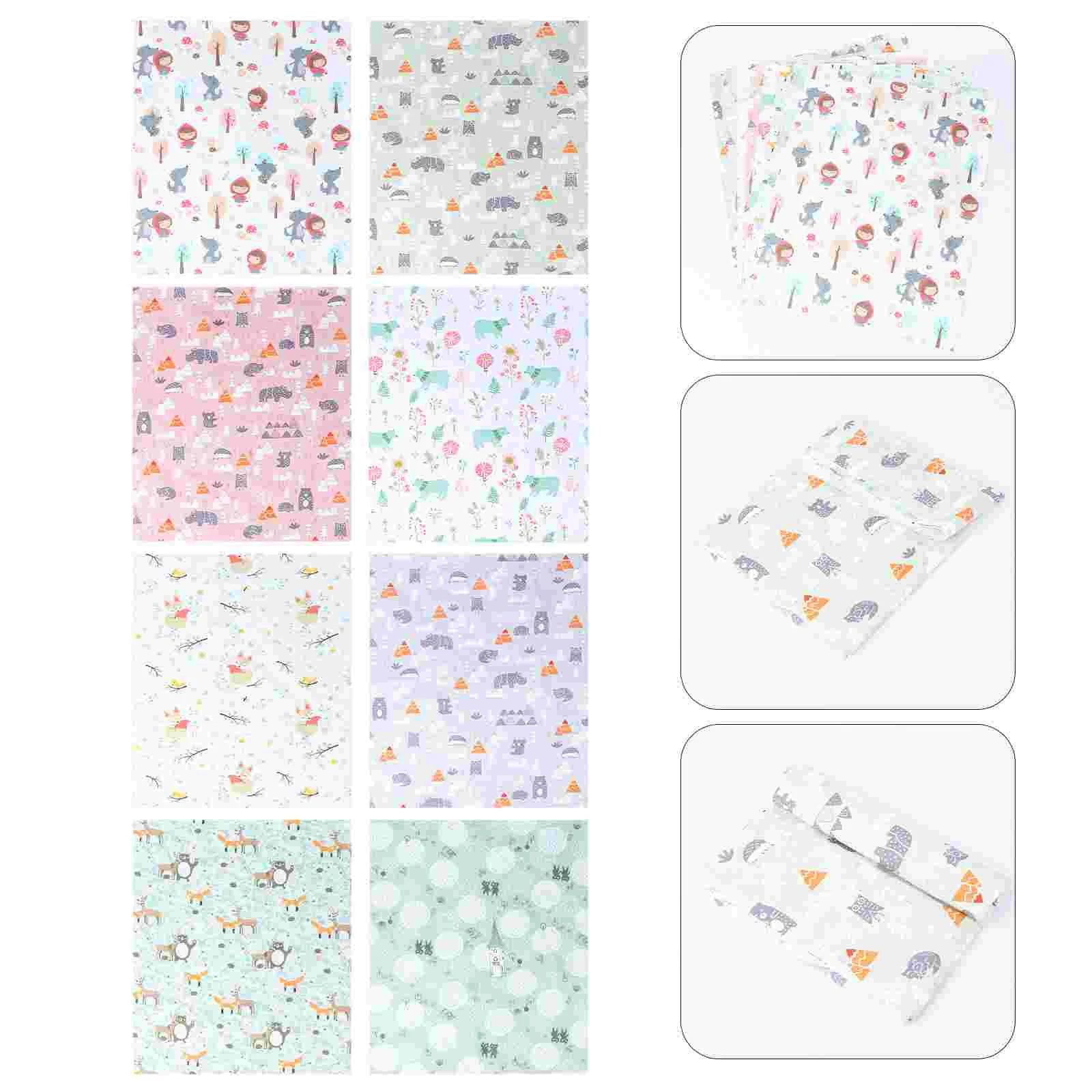 8 Pcs Floral Precut Fabrics Printed Patchwork Set Quilt Quilting for Sewing Cotton