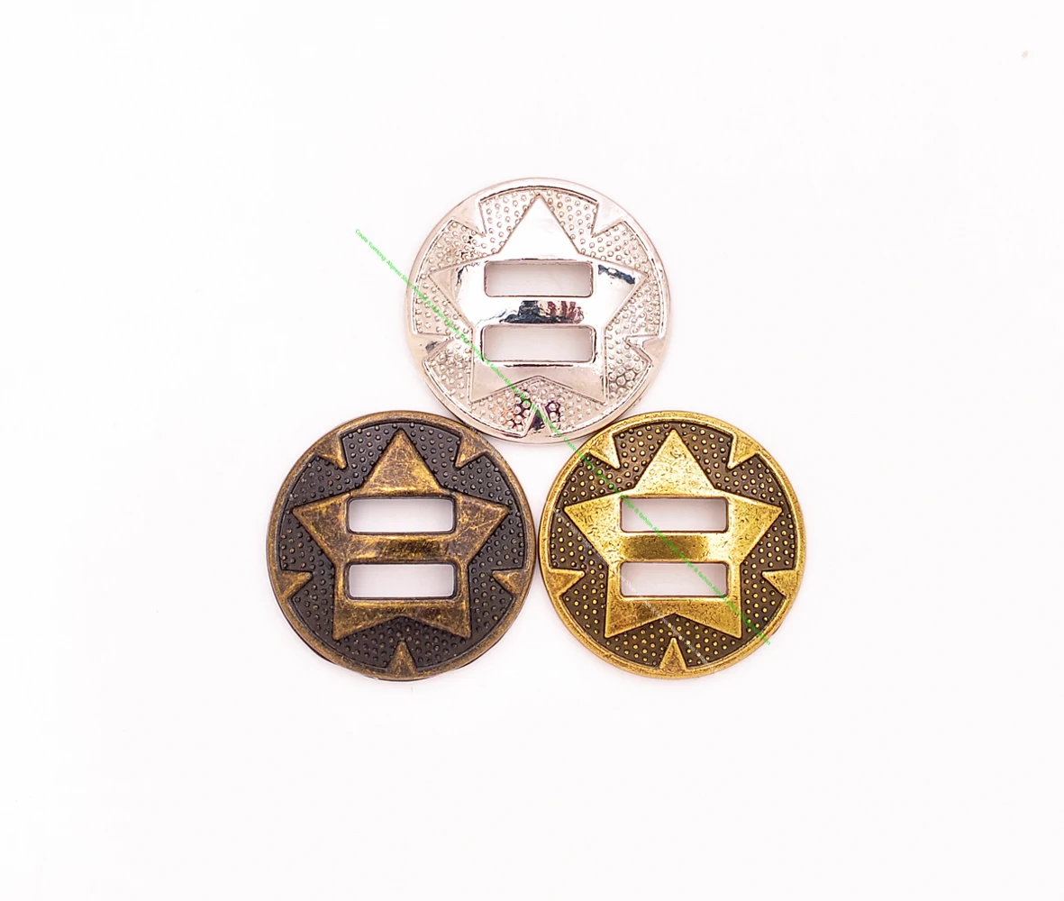 10X Small 20MM Western Star Saddles Tack Headstall Cowboy Chaps Leathercraft Belt Slotted Conchos Buckle Hardware