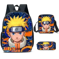 3-piece Set of Printed Naruto Backpack Casual and Simple Small and Medium School Bag Crossbody Bag Pencil Bag School Bag Mochila