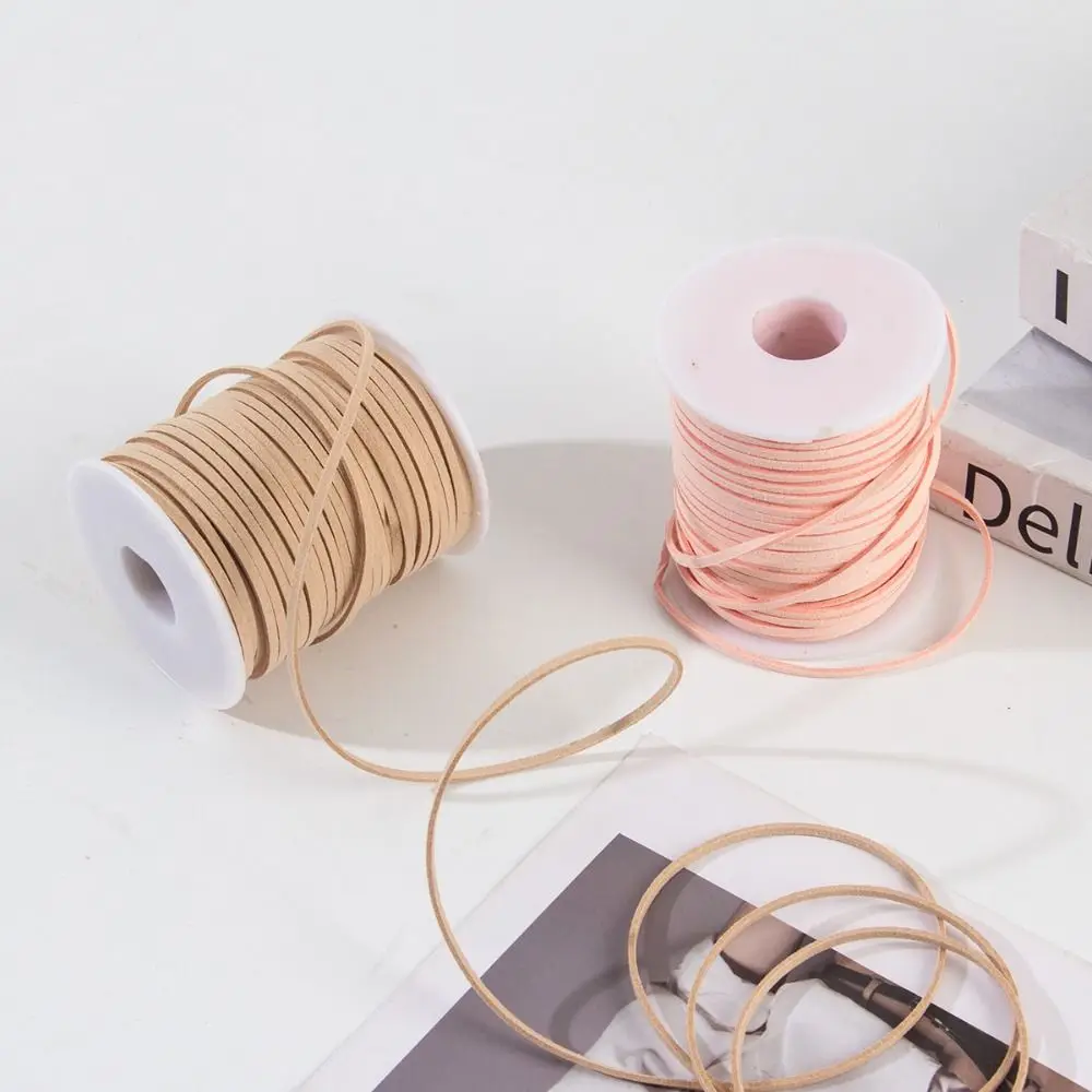 

Новый плоский плетеный шнур из искусственной замши, 50 ярдов, 3 мм, в различных цветах, кожаный ремень-шнур